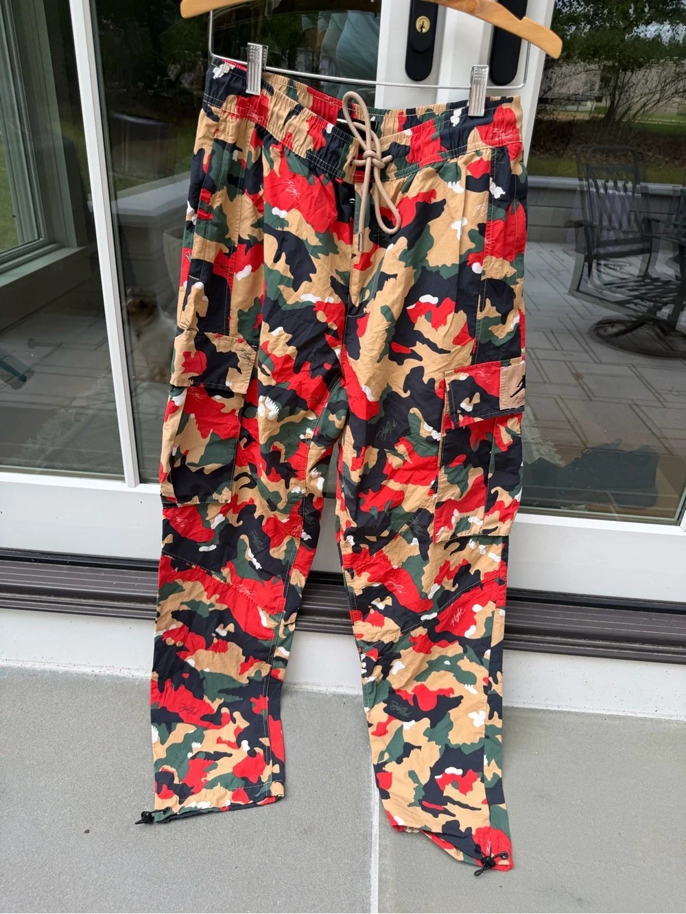 Jordan Flight Heritage Cargo Pants Men’s M Multicolor Camo Red Green Tan Black